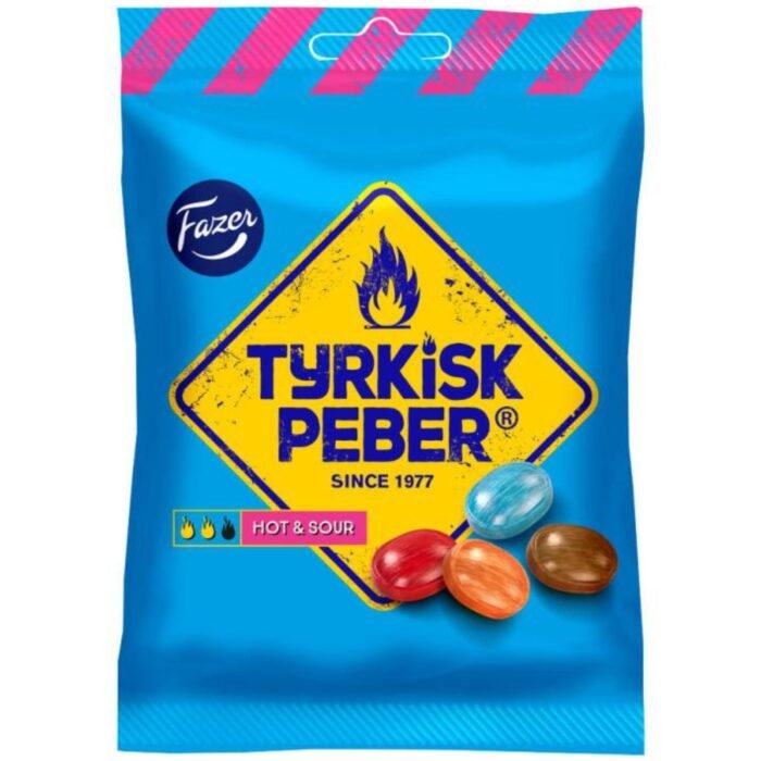 Fazer Tyrkisk Peber Hot & Sour 150g Fazer Tyrkisk Peber Hot & Sour 150g